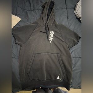 NWOT JORDAN NIKE ZION Short Sleeve Hoodie HOODY - MENS MEDIUM - FRENCH TERRY